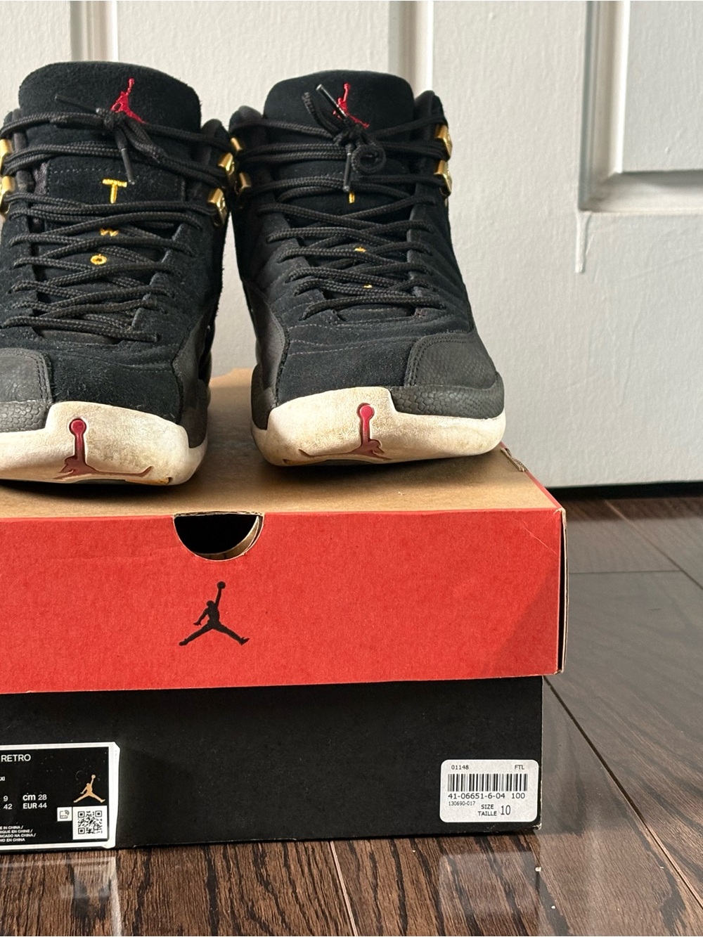 Jordan Men's Black, Gold & Red High-Top Sneakers